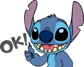 👍 Stitch Lilo & Stitch OK! สติทช์, ลิโล่ แอนด์ สติทช์, ดิสนีย์, โอเค, ยกนิ้วโป้ง telegram sticker