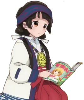 🐻 anime, girl, manga, character, reading telegram sticker