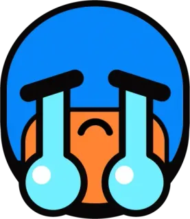 😔 piangere, emoji, triste, emozione, lacrime whatsapp sticker