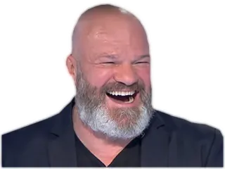 😂 man, laughing, beard, bald, smiling telegram sticker