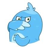 🤫 kartun, biru, pemarah, karakter, lucu telegram sticker