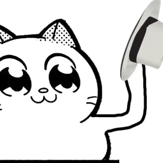 🎩 แมว, หมวก, น่ารัก, อนิเมะ, คาวาอิ, มีความสุข telegram sticker