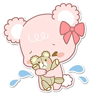 😘 Desenho animado, Fofo, Urso de pelúcia, Kawaii, Adesivo telegram sticker