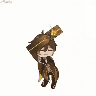 🕺 Zhongli Genshin Impact 原神, 鍾離, アニメ, ゲーム, ちび telegram sticker