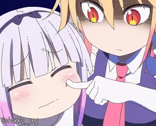 😨 Kanna Kamui and Tohru Miss Kobayashi's Dragon Maid telegram sticker