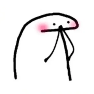 🙄 stick figure, blush, shy, simple, cute telegram sticker