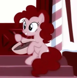 🎉 Pinkie Pie My Little Pony Kreskówka, Koń, Kucyk, Słodkie, Różowy, Jedzenie, Animowany telegram sticker