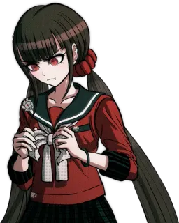 😒 Maki Harukawa Danganronpa V3: Killing Harmony Anime, Manga, Danganronpa, Maki Harukawa, Gra wideo, Postać, Słodkie, Czerwone oczy whatsapp sticker