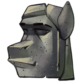 🗿 stone, head, statue, gray, sculpture telegram sticker