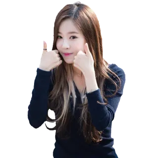 👍 ถูกใจ, ผู้หญิง, บวก, ผู้หญิง, มีความสุข, เอเชีย, เกาหลี telegram sticker