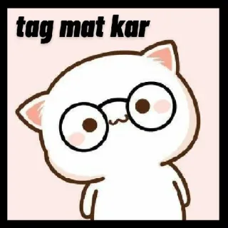 😒 tag mat kar gato, pegatina, meme, gafas, lindo, dibujo, etiquetado whatsapp sticker