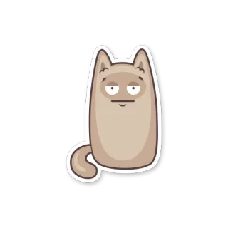 😐 gatto, sticker, cartone animato, animale, annoiato, sticker gatto, gatto divertente telegram sticker