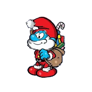 🎅 Smurf puffo, natale, babbo natale, cartone animato, regalo, vacanza telegram sticker