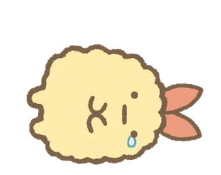 💭 Shrimp Tempura, Tempura, weinen, traurig, Essen, Cartoon telegram sticker
