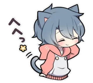 ☺️ Anime, Chat, Kawaii, Mignon, Sticker, Chibi whatsapp sticker