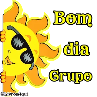 🌞 Bom dia Grupo sole, buongiorno, gruppo, saluto, adesivo, occhiali da sole telegram sticker