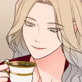 ☕️ persona, personaje, rubia, taza, té, dibujos animados whatsapp sticker