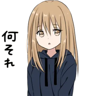 ❓ 何それ 动漫, 女孩, 可爱, 日语, 贴纸, 孤独摇滚, 后藤一里 whatsapp sticker