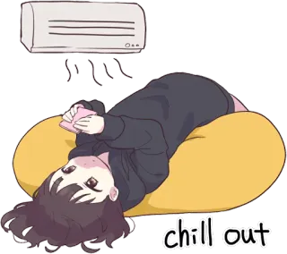 😑 hot chill out Anime, Chillen, Relaxen, Airco, Schattig whatsapp sticker