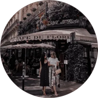 ☕️ Cafe de Flore Cafe, Paris, France, Cafe de Flore, Travel, Women, Street scene telegram sticker
