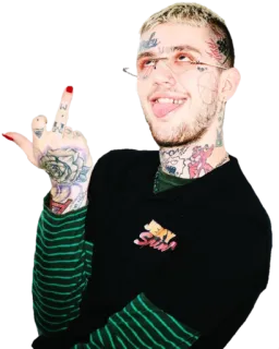 🖕 Lil Peep lil peep, นิ้วกลาง, แร็ปเปอร์, เพลง, รอยสัก telegram sticker