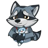 🤗 raton laveur, mignon, dessin animé, animal, câlin, peluche telegram sticker