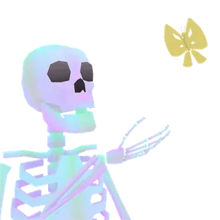 🦋 scheletro, farfalla, pastello, carino, eccentrico whatsapp sticker