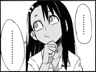 🖤 Nagatoro Don't Toy with Me, Miss Nagatoro Nagatoro, anime, manga, thinking, expression, character telegram sticker