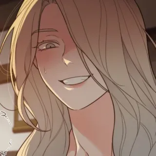 🍷 mujer, dibujo animado, anime, personaje, sonrisa burlona, ilustración whatsapp sticker