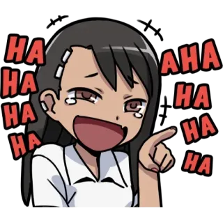 😂 Nagatoro Don't Toy with Me, Miss Nagatoro HAHA Аниме, Мультфильм, Смех, Смешно, Юмор telegram sticker
