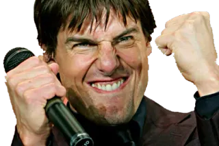 🤗 Tom Cruise นักแสดง, คนดัง, ไมโครโฟน, มีความสุข, ตื่นเต้น telegram sticker