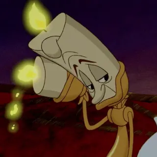 🥀 Lumiere Beauty and the Beast cartoon, candle, Lumiere, disney, beauty and the beast telegram sticker