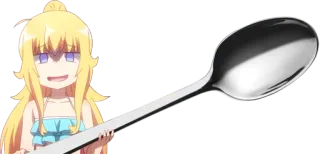 🥄 애니, 소녀, 숟가락, 귀여운 telegram sticker