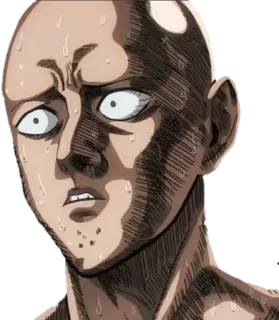 😳 Saitama One-Punch Man Аниме, Герой, Манга, Смешной, Лысый telegram sticker