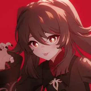 😛 Hu Tao Genshin Impact Anime, Charakter, Mädchen, Rot, Süß, Genshin Impact whatsapp sticker