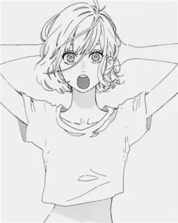 😮 anime, manga, shocked, girl, surprised, teenager telegram sticker