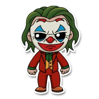 🃏 Joker Joker, DC Comics, Cartoon character, Clown, Villain telegram sticker