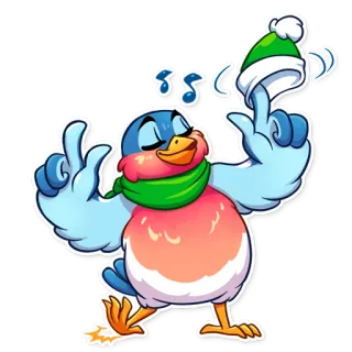 🎶 Vogel, Stinkefinger, beleidigend, Cartoon, Sticker telegram sticker