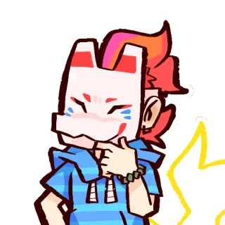 🤔 Anime, Manga, Masque de renard, Mignon, Personnage, Illustration whatsapp sticker