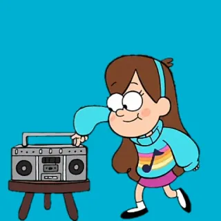 📻 Mabel Pines Gravity Falls Mabel Pines, Gravity Falls, Cartoon, Character, Boombox, Dancing telegram sticker
