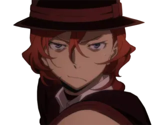 🤨 Chuuya Nakahara Bungo Stray Dogs Anime, Bungo Stray Dogs, Chuuya Nakahara, Personaggio, Capelli Rossi telegram sticker