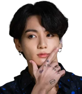 🤔 Jungkook Jungkook, BTS, K-pop, Piosenkarz, Tatuaż, Mężczyzna, Koreański telegram sticker