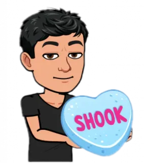 😱 SHOOK shook, emoji, heart, avatar, bitmoji, expression, emotional telegram sticker