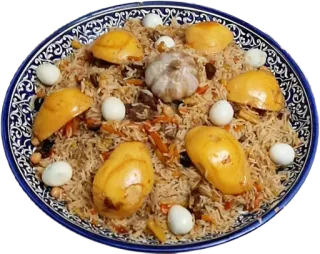 🍚 jedzenie, płow, ryż, jajka, czosnek, danie, kuchnia, azja centralna telegram sticker