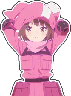 🙃 anime, girl, pink, cute, character, illustration whatsapp sticker