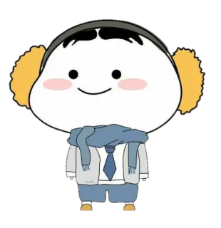 🍡 Desenho animado, Inverno, Protetores de ouvido, Personagem, Fofo telegram sticker