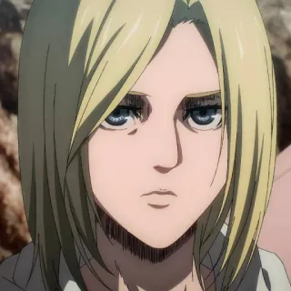 ⚔️ Annie Leonhart Attack on Titan anime, character, blonde, serious, expressionless telegram sticker