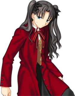 😠 Rin Tohsaka Fate/stay night Anime, Dibujo animado, Personaje, Mujer, Chica, Retrato whatsapp sticker