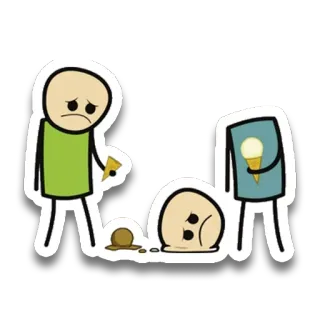 😞 helado, triste, dibujos animados, cómic, comida, postre whatsapp sticker