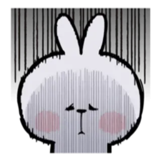 ☹️ traurig, Hase, Kaninchen, emotional, süß, Cartoon telegram sticker